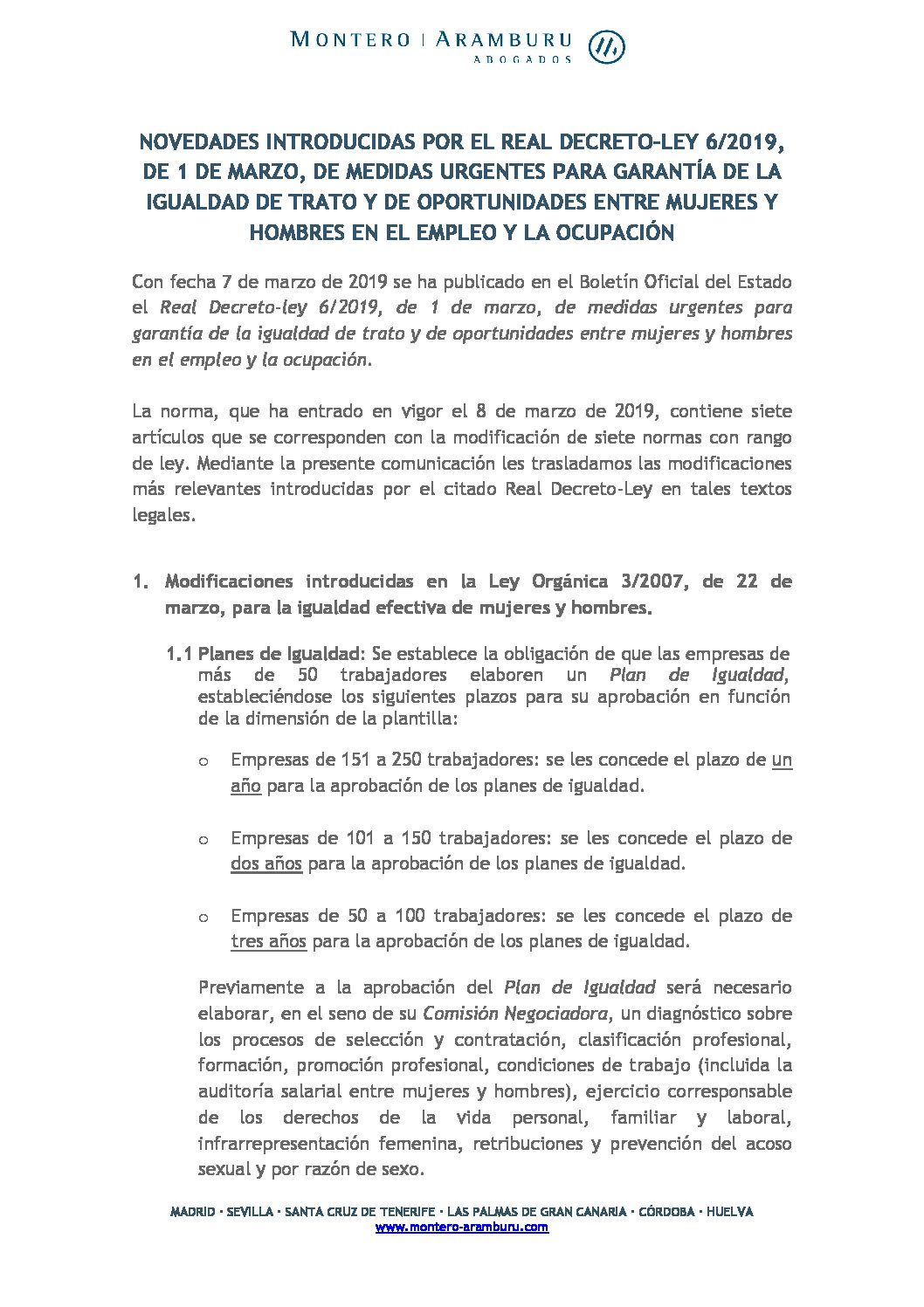 Real Decreto-ley 6/2019 - Montero Aramburu